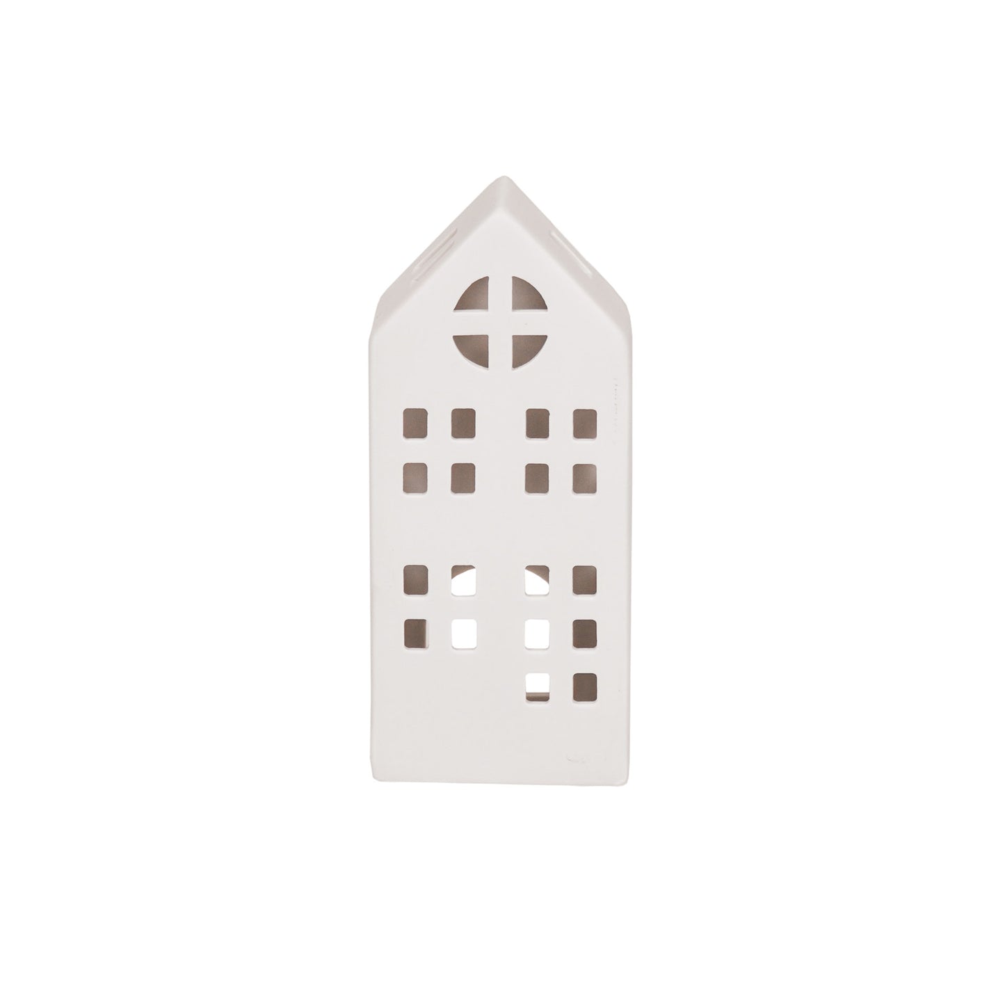 HV House Tealight Holder- White - 8,5x6,5x19,5cm