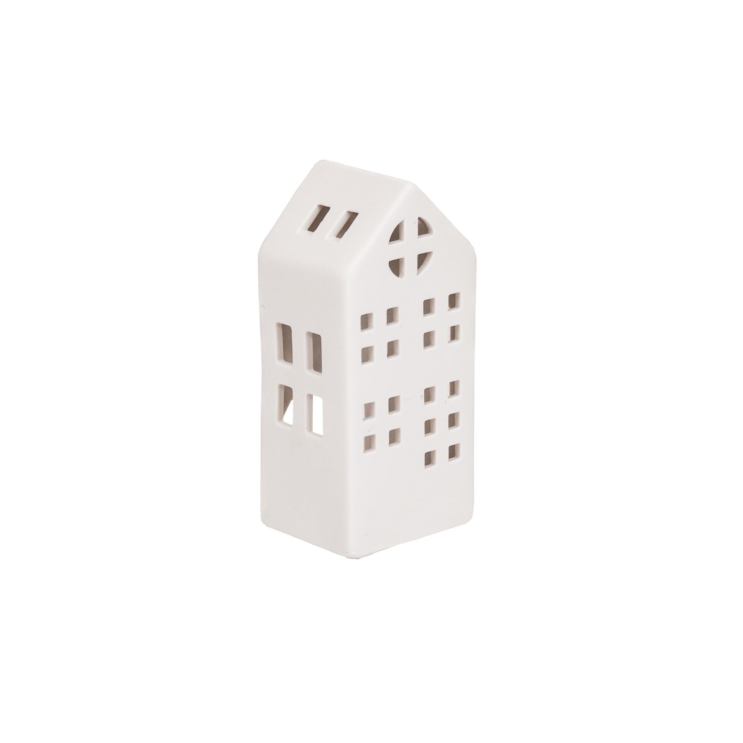HV House Tealight Holder - White - 7x6x15cm