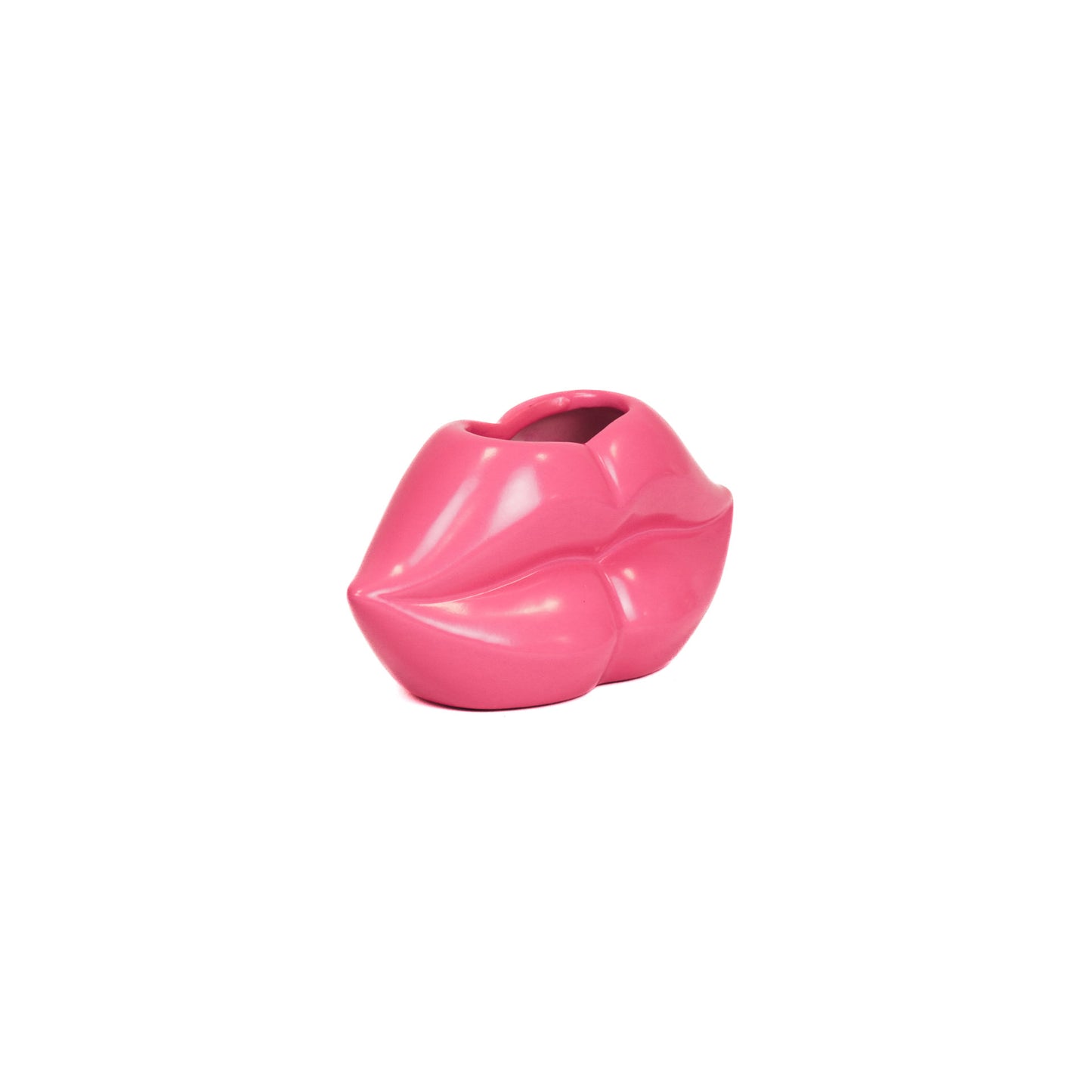 Pot - Lip - Ceramic - Neon Pink - 15,5x6,5x7,5cm