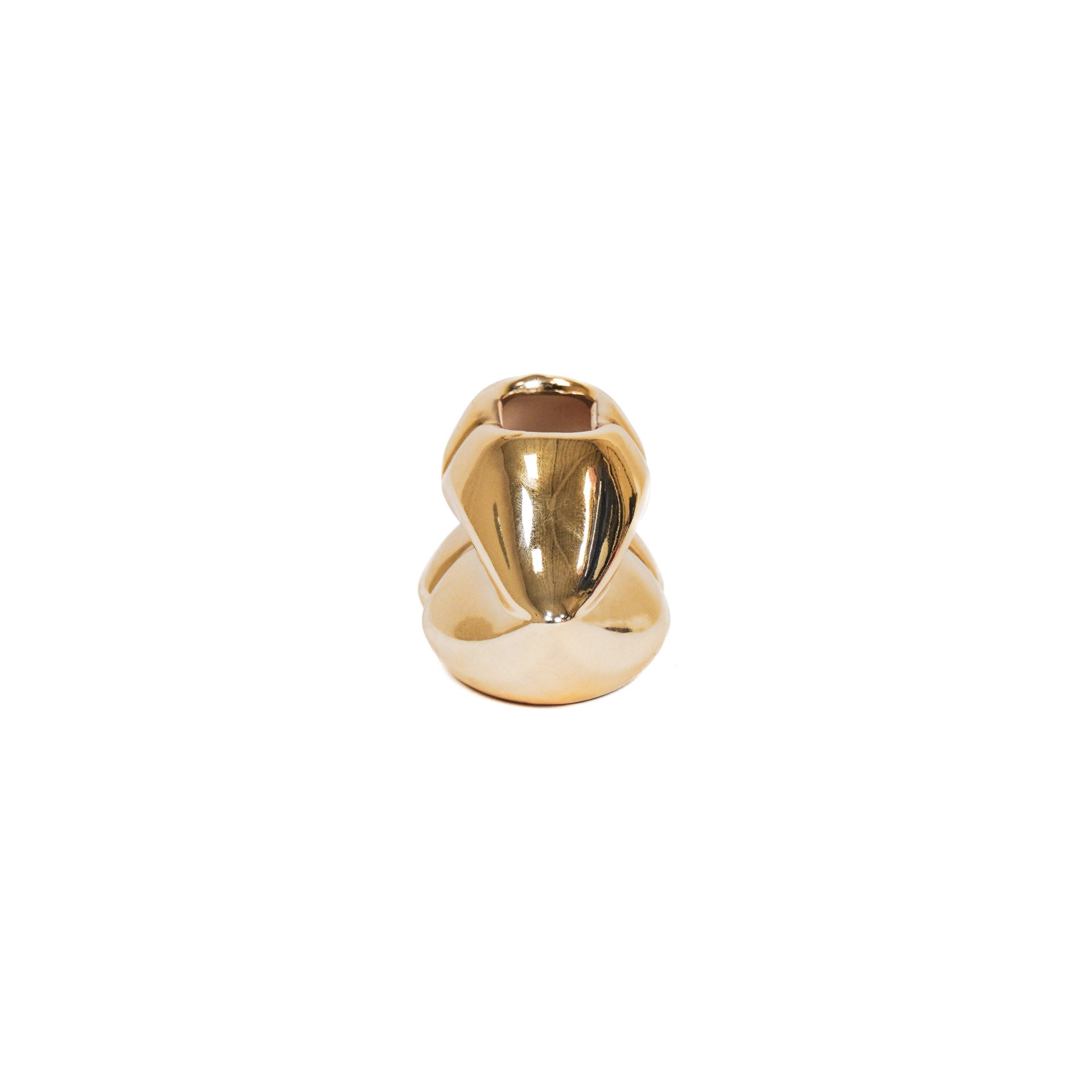 Pot - Lip - Ceramic - Gold - 15,5x6,5x7,5cm