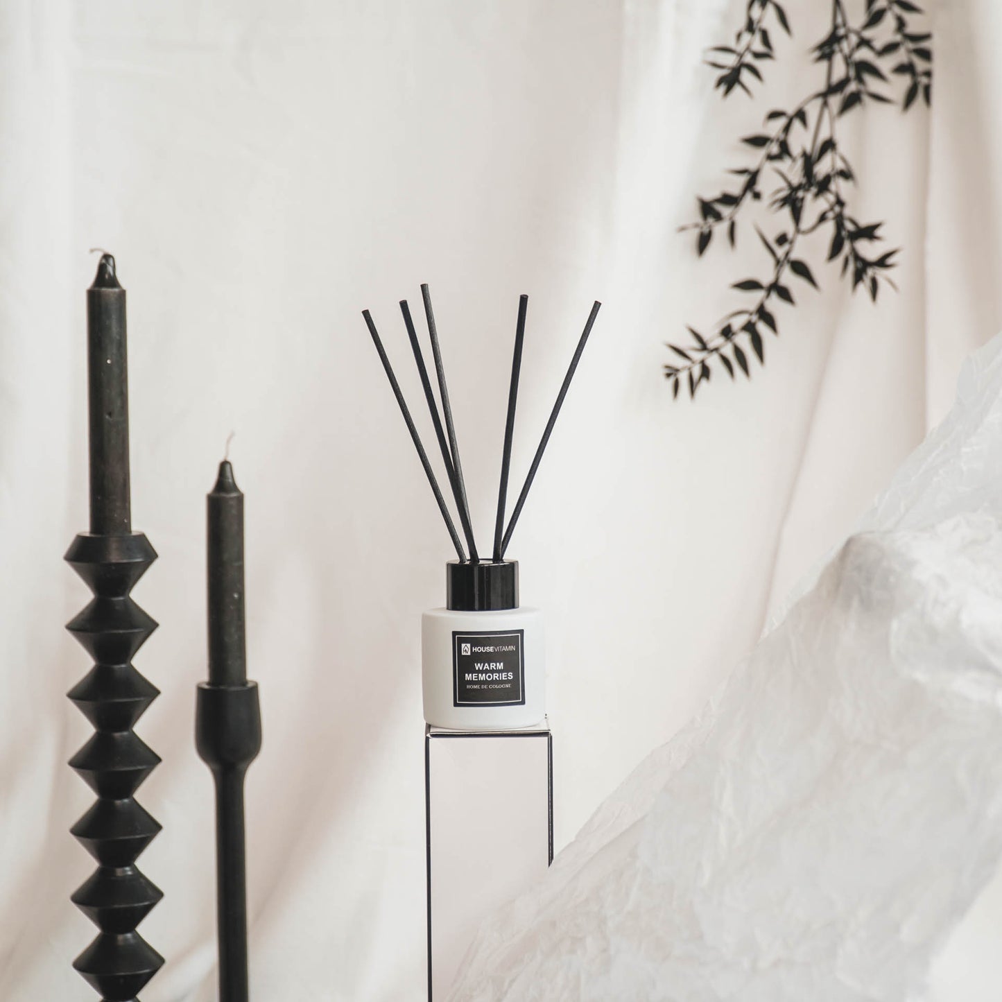 Reed Diffuser -Glass/ Fibre- 50 ml - Warm memories - 6 x 20 cm