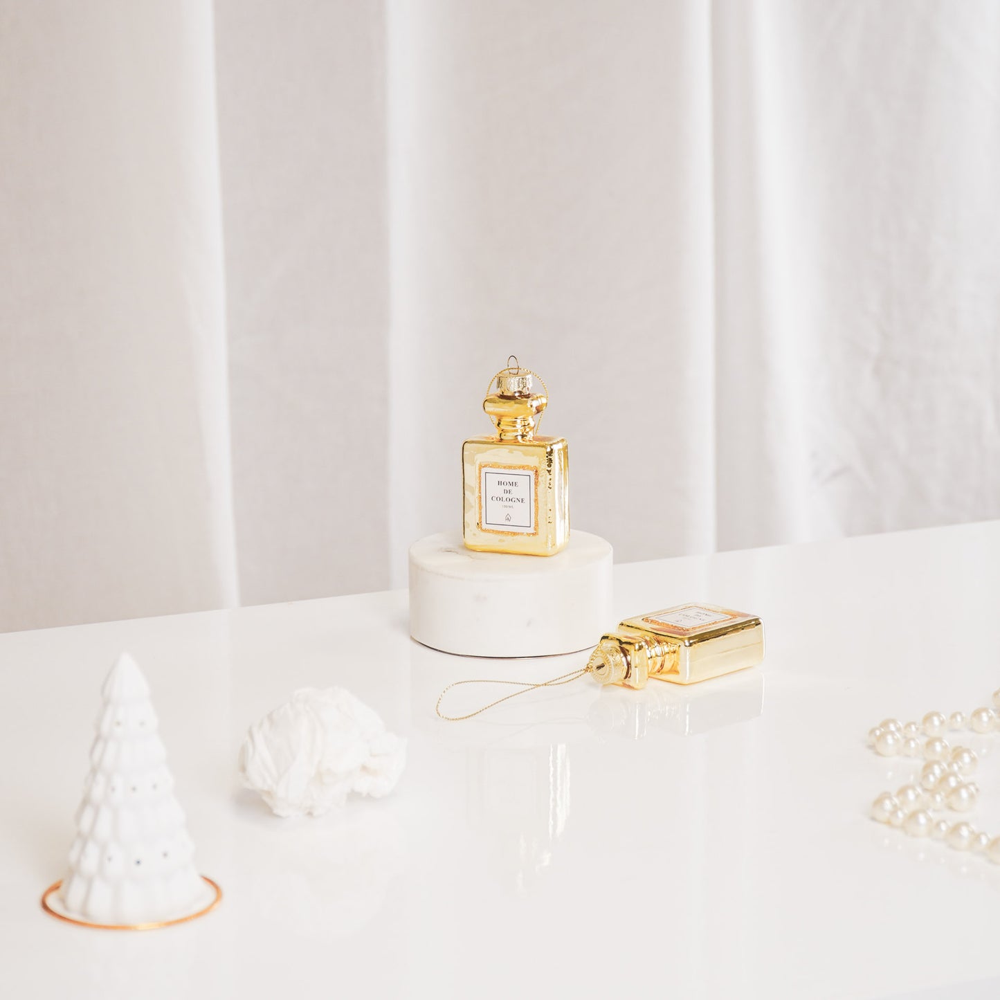 Ornament Xmas Hanger - Perfume Bottle - Glass - 5x2,5x9cm