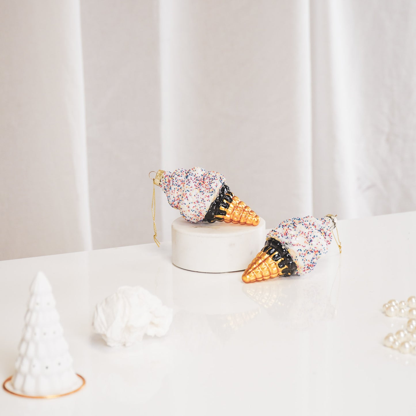 Xmas Hanger - Icecream - Glass - 5,5x5,5x12cm