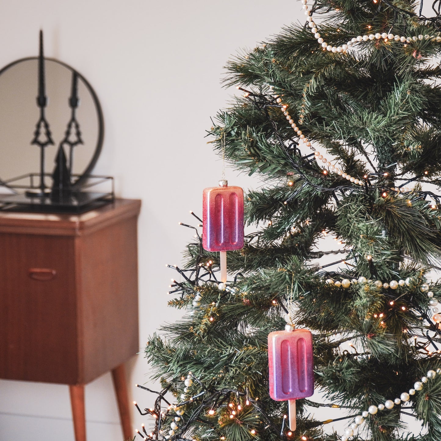 HV Popsicle Icecream Xmas Ornament- Set of 2- Glass- 6x2,5x14,5cm