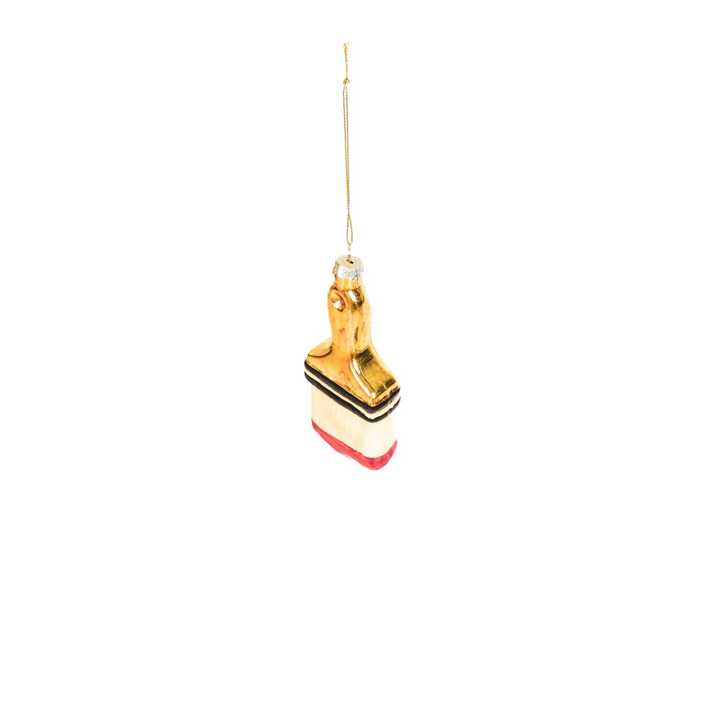 Xmas Hanger - Paintbrush - Glass - Gold/Red - 5x2,5x12,5cm