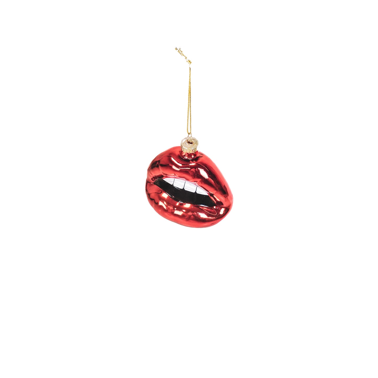 Xmas Hanger - Lip - Glass - Red - 8,5x3,5x8,5cm
