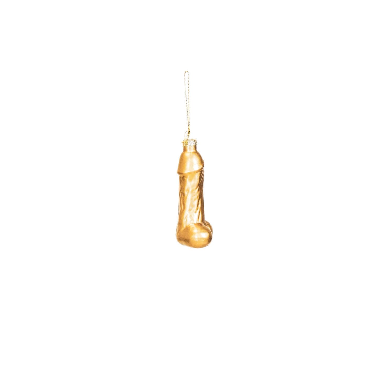 Xmas Hanger - Penis - Glass - Gold - 3,5x6x10,5cm