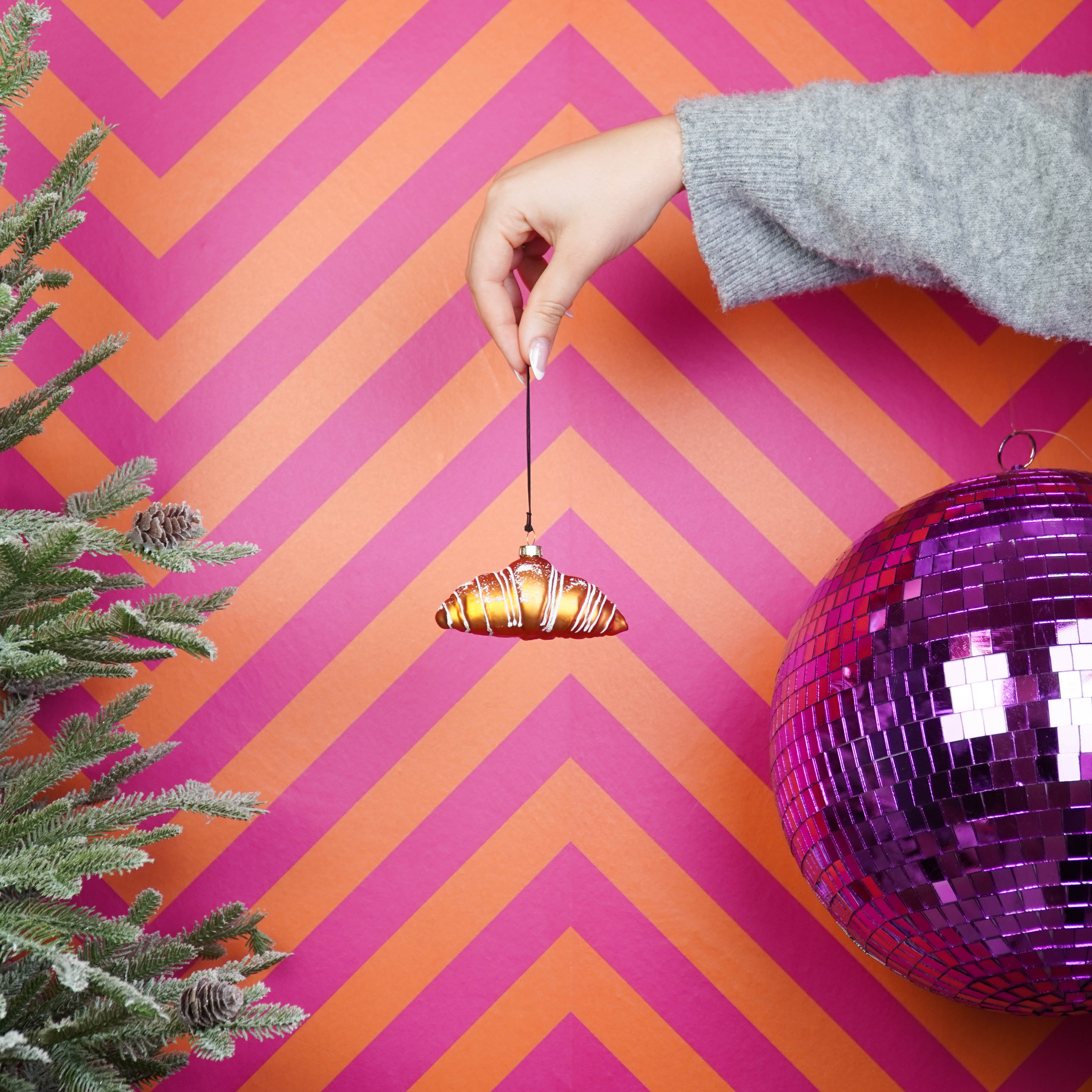 Ornament Xmas Hanger Croissant - Glass - 9,5x5x4,5cm