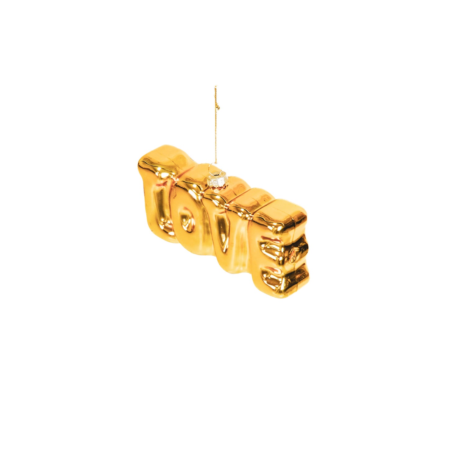 Ornament Xmas Hanger LOVE - Gold - Glass - 14,5x3,5x7cm