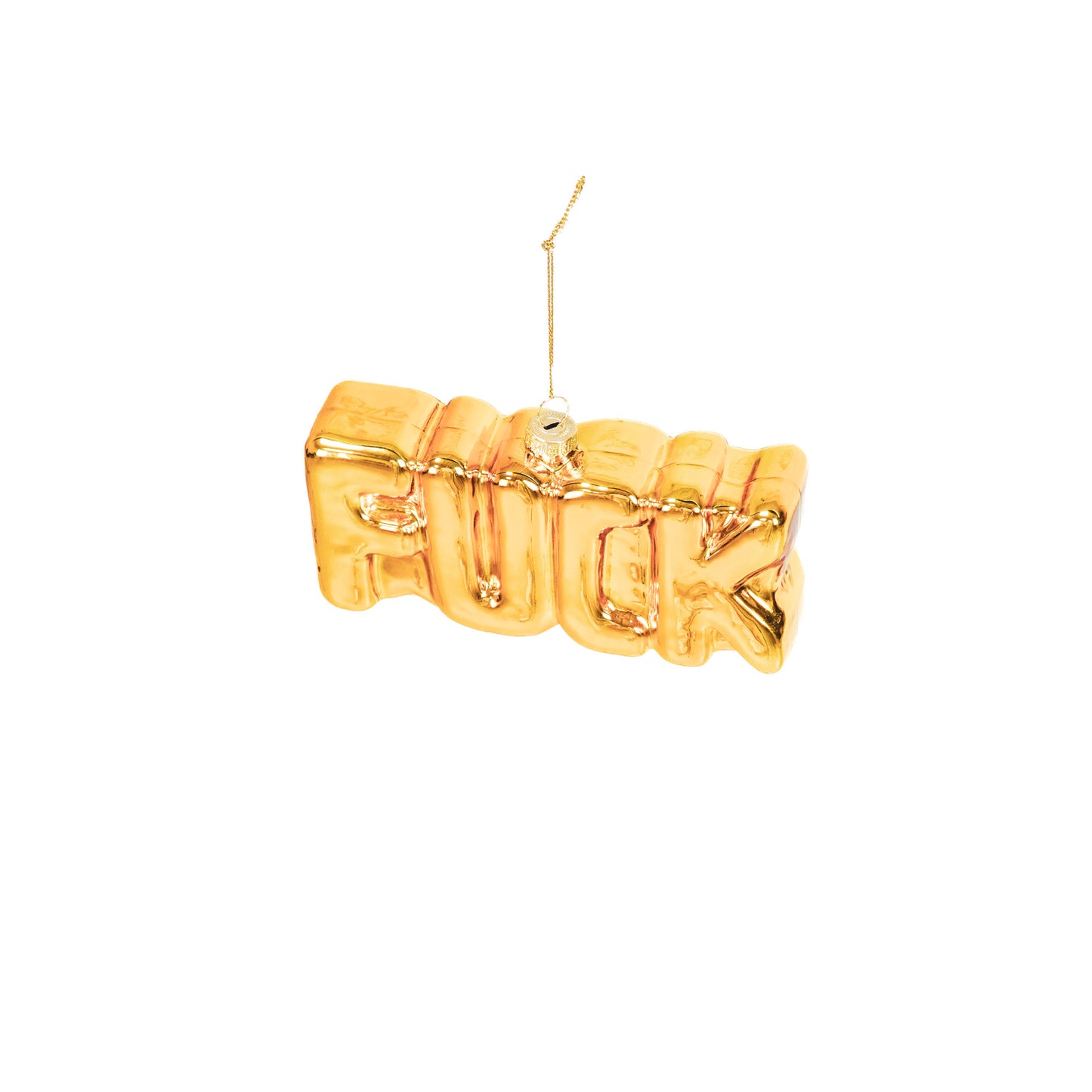 Xmas Hanger - FUCK - Glass - Gold - 14,5x3,5x7,5cm