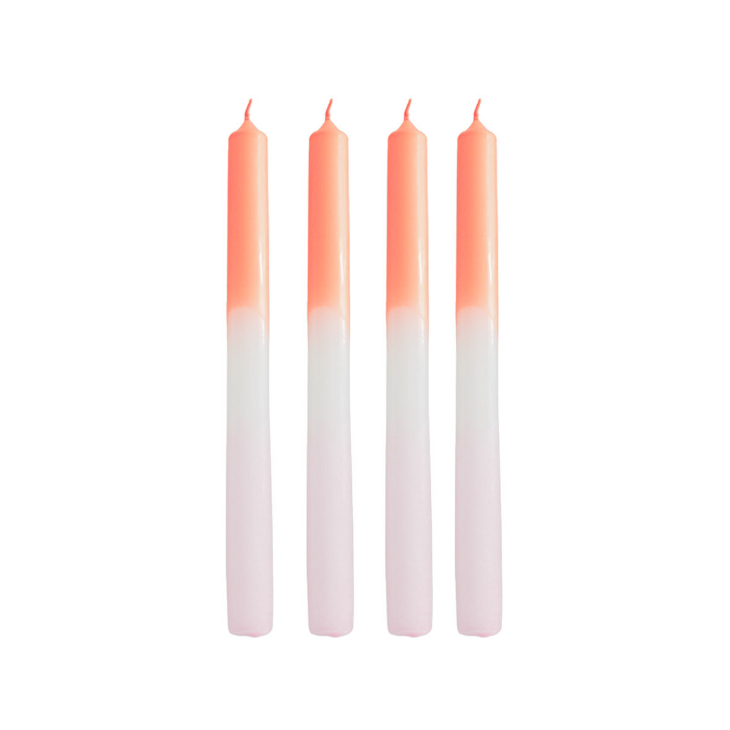 Candles- Dip Dye Tapers - Neon Orange/White/Light Pink - S4 - 2,1x25 cm