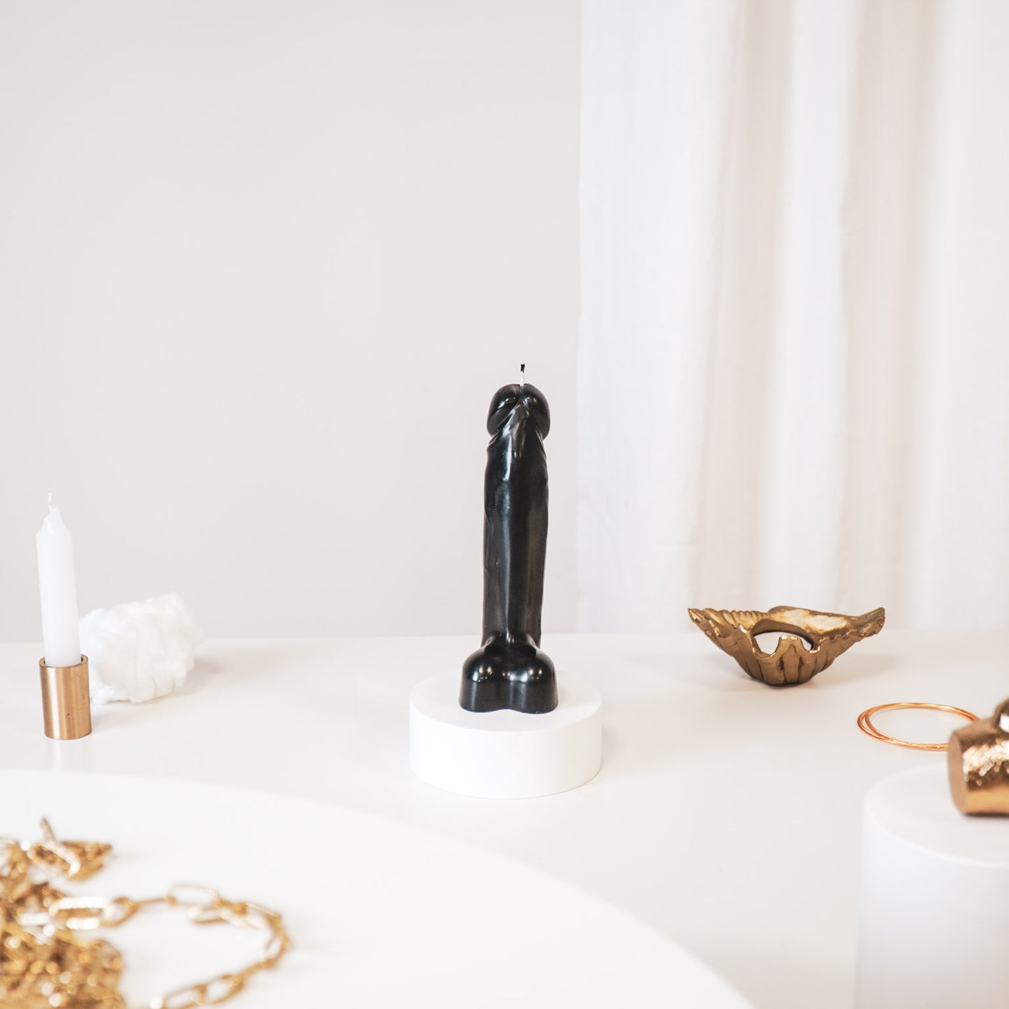 Candle - Dick - Wax - Black - 160gram - 7x5,5x17cm