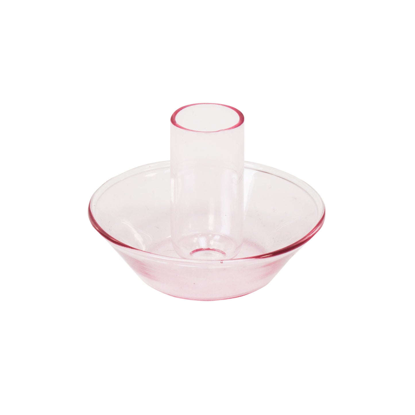 Candle holder - Glass - Pink - 9,5x9,5x7cm