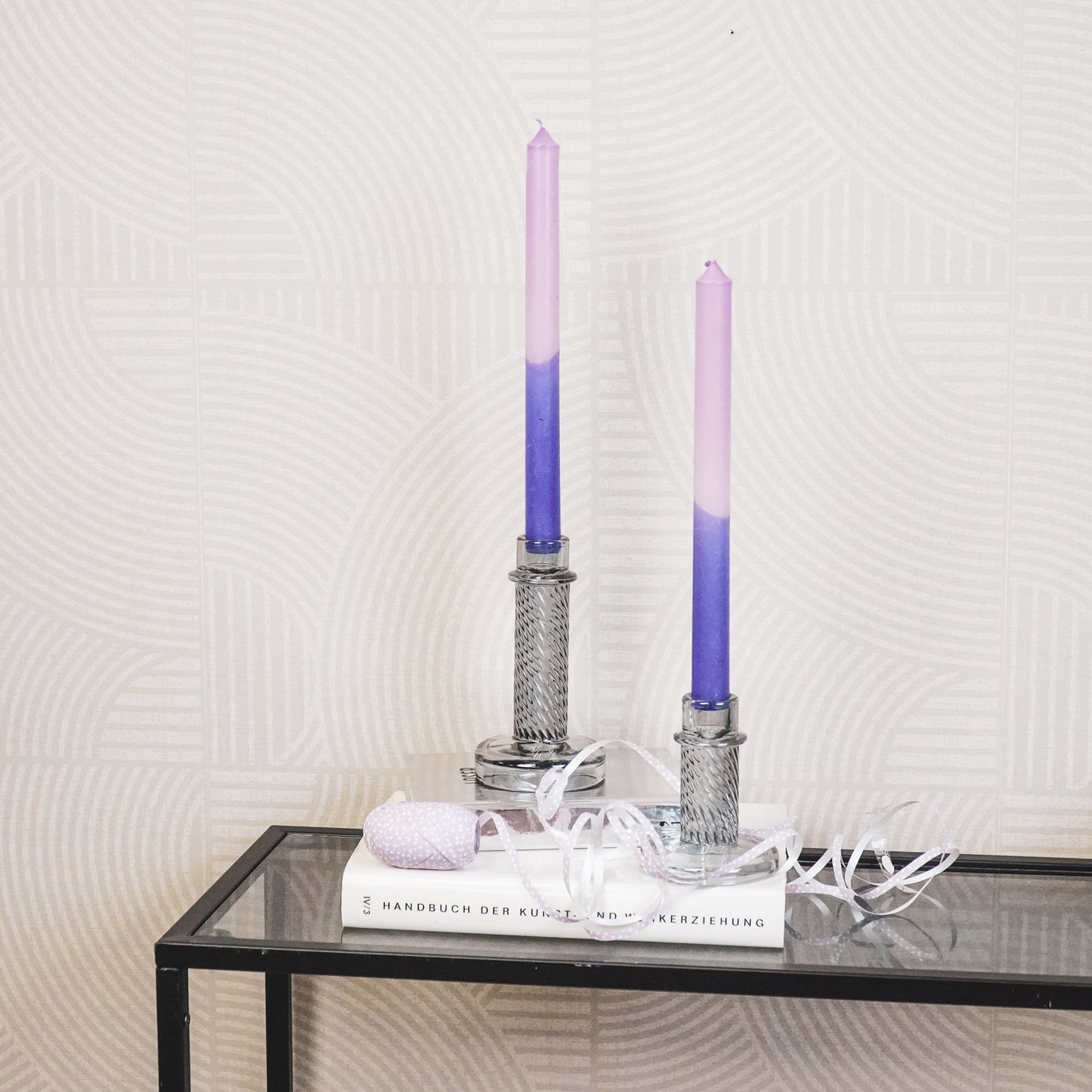 Candle holder - Glass - Smokey - 8x15cm