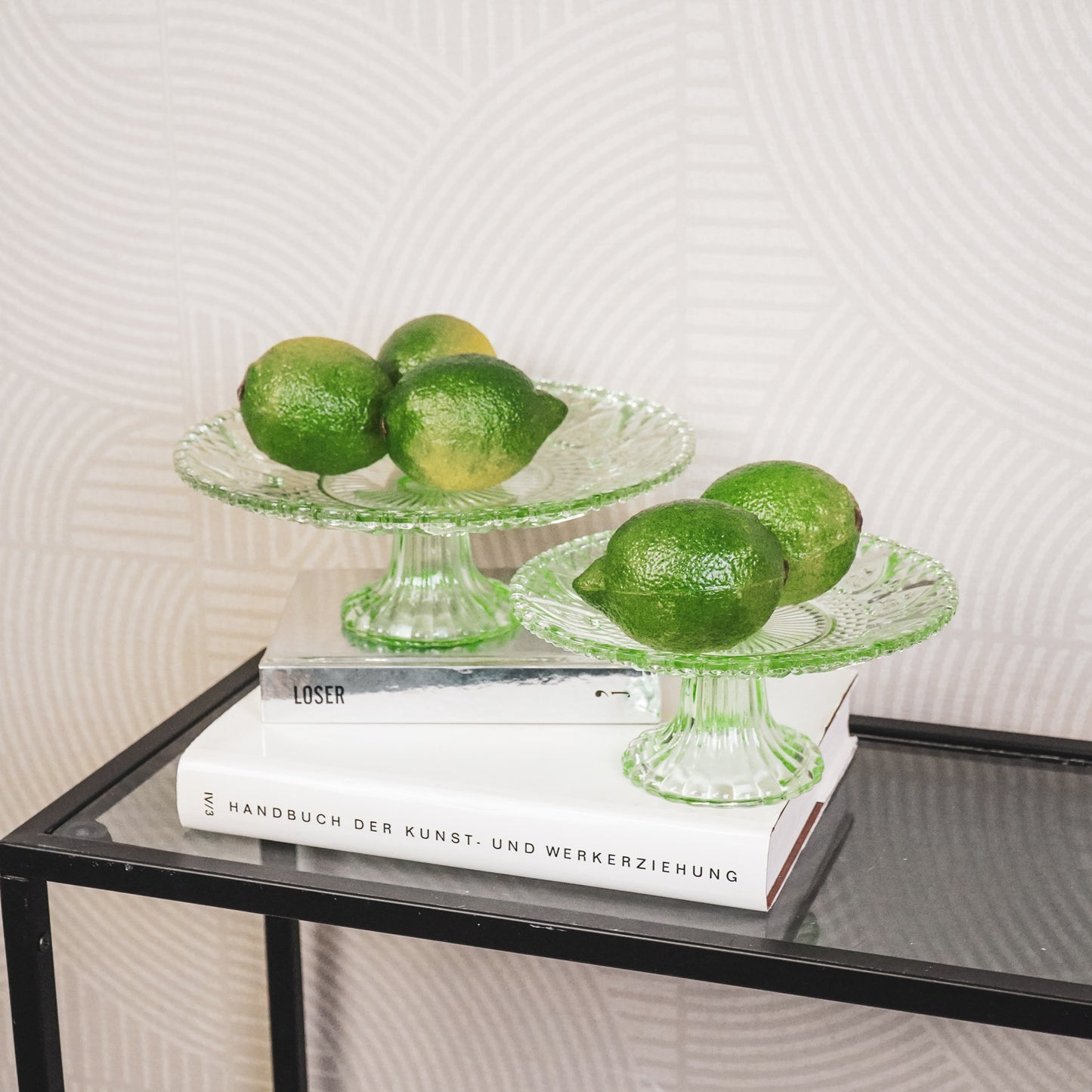 Cake Plate - Glass - Green - 15x8cm