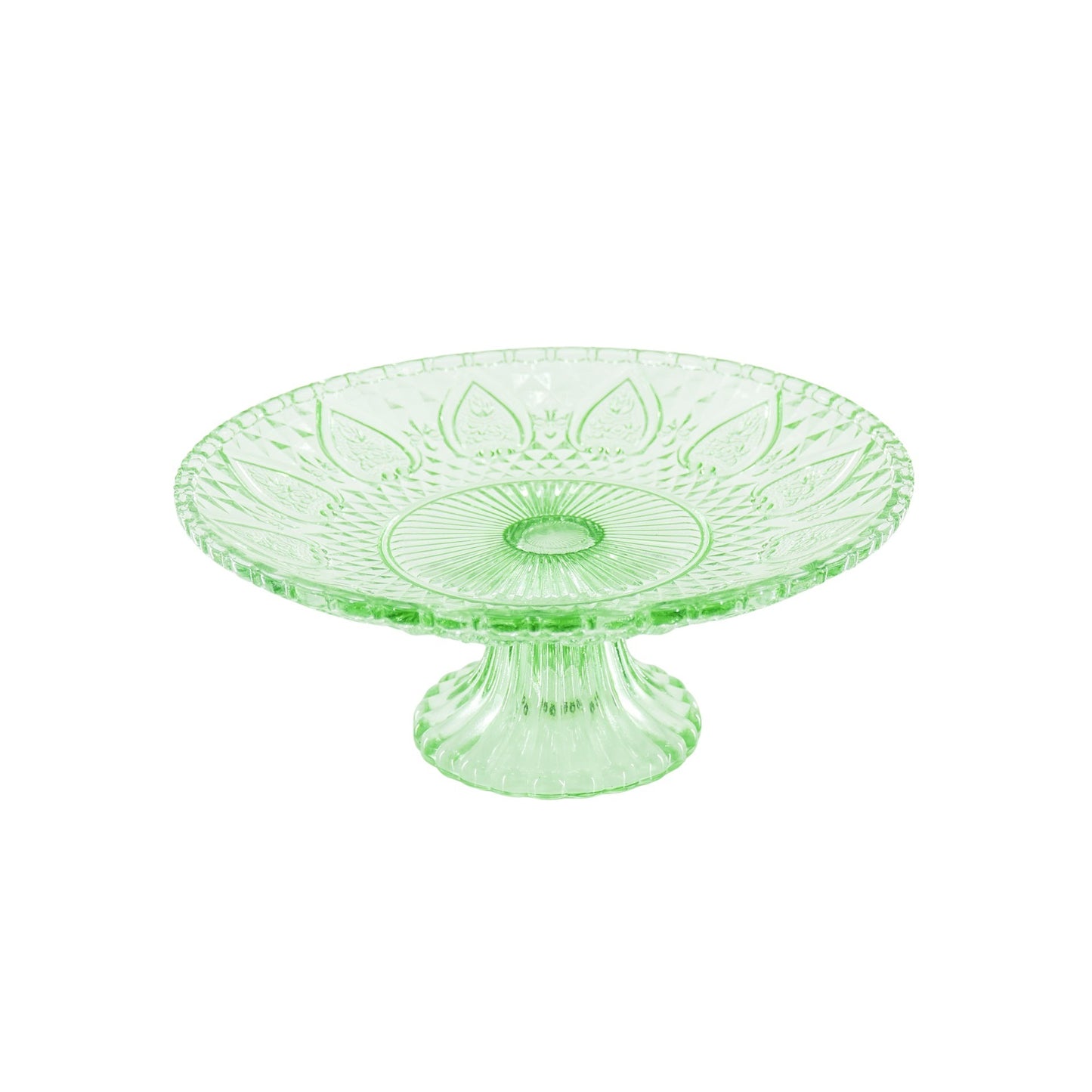 Cake Plate - Glass - Green - 22,5x8cm