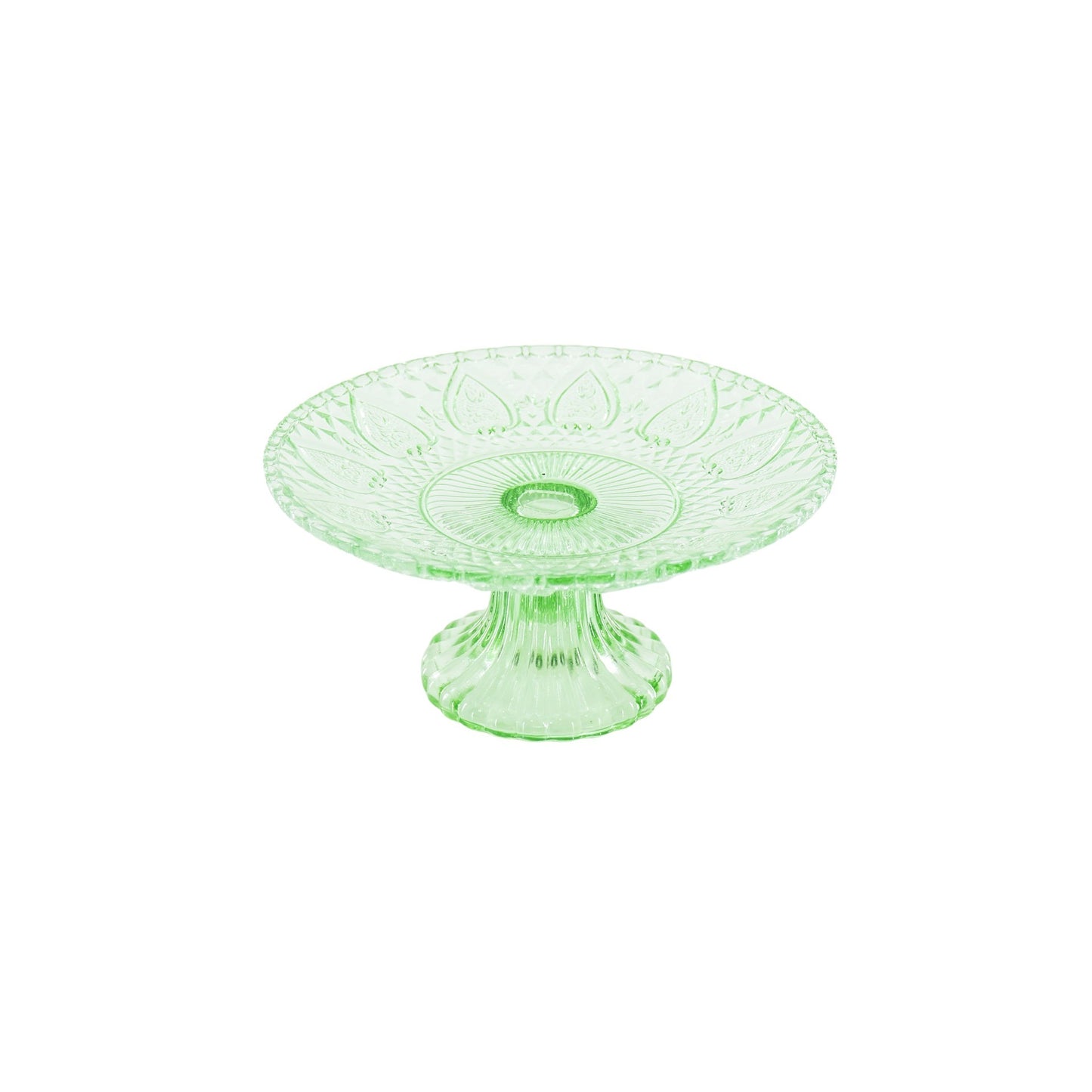 Cake Plate - Glass - Green - 15x8cm