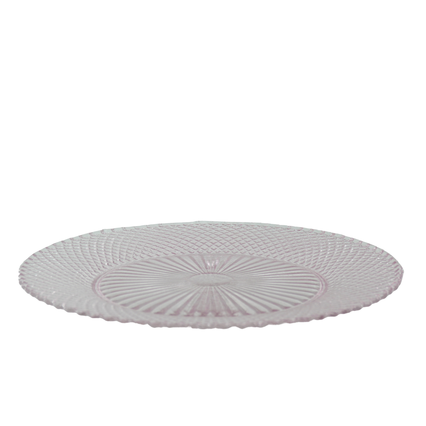 Plate - Glass - Pink - 34x2,5cm