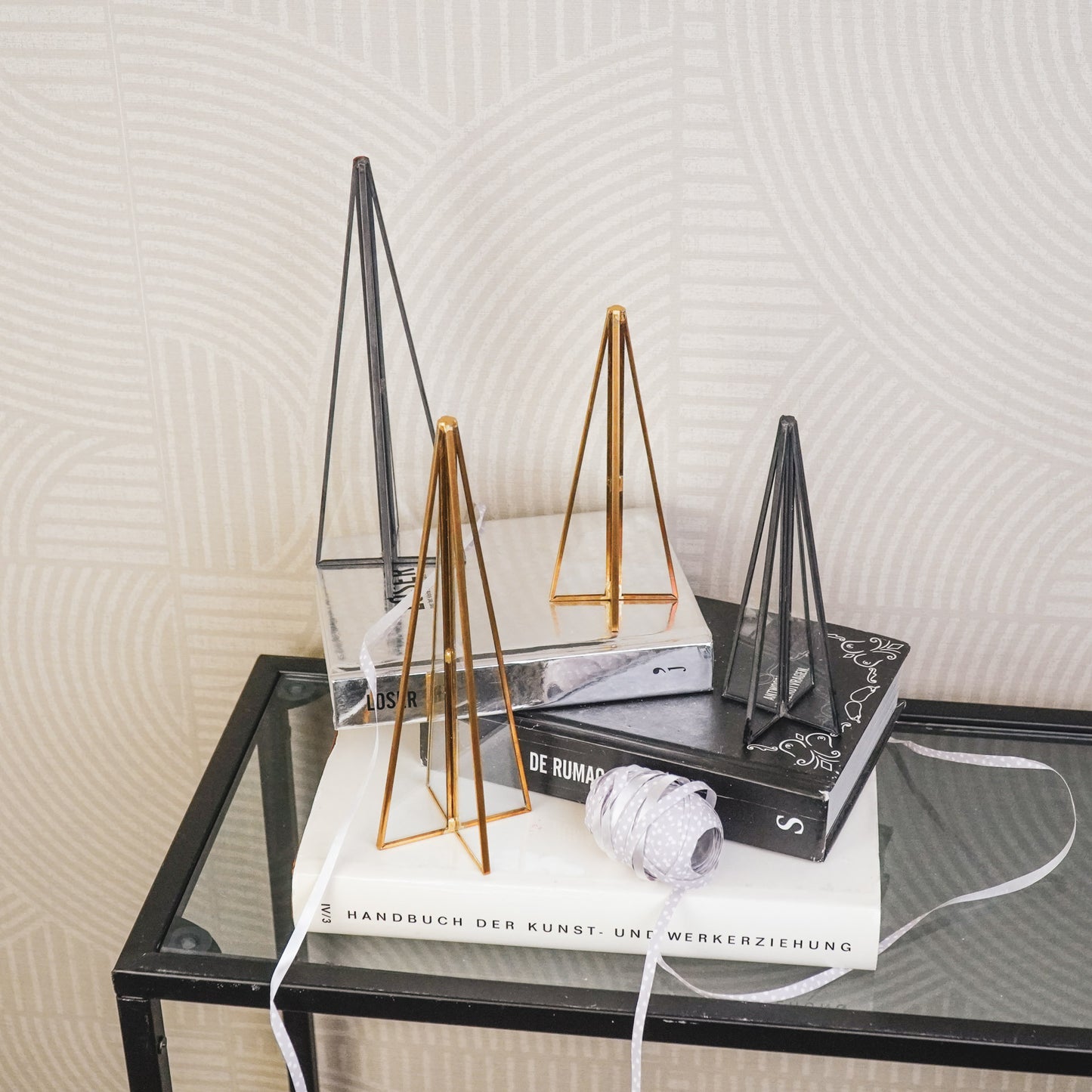 Xmas Tree - Metal/Glass - Black - 5,5x20cm