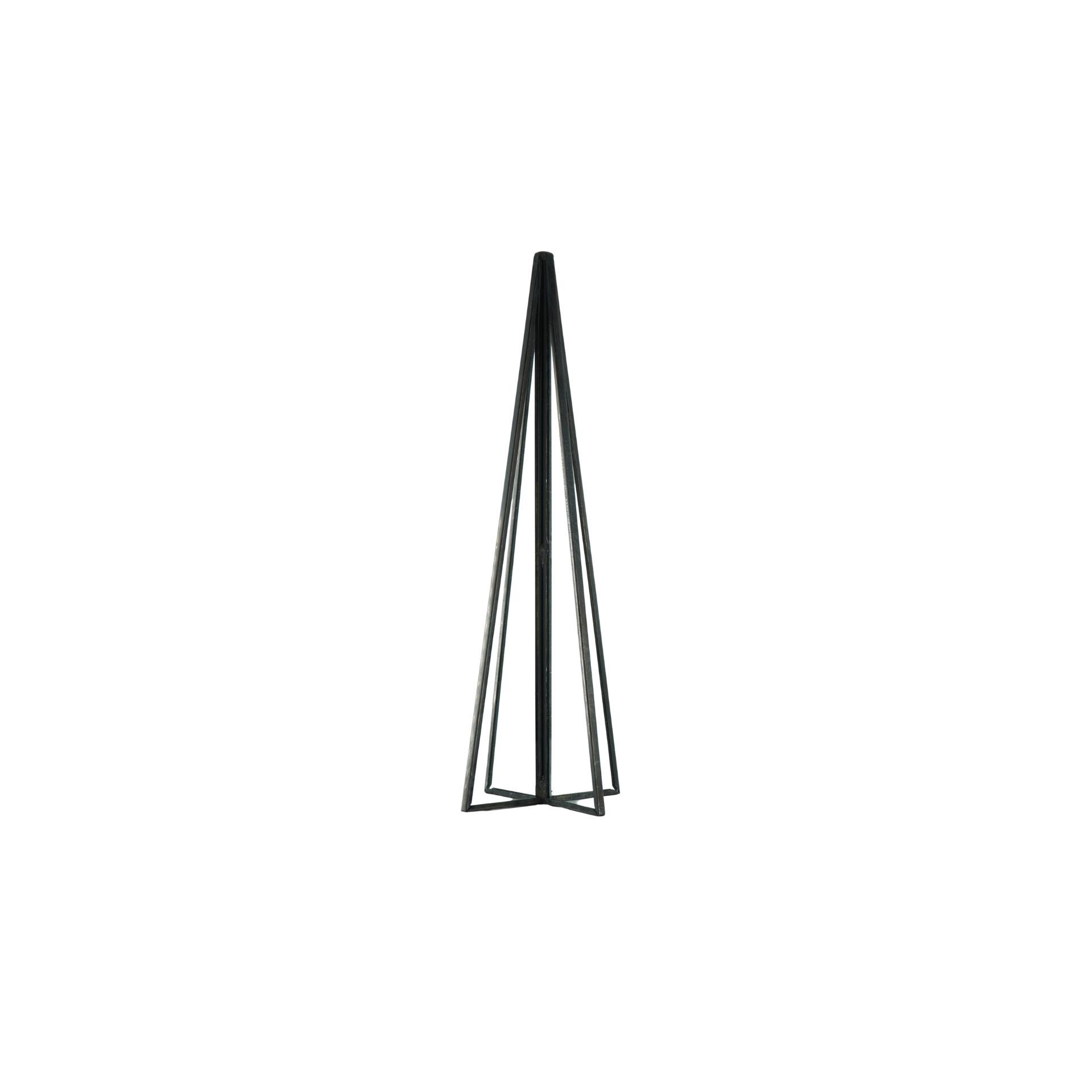 Xmas Tree - Metal/Glass - Black - 4,5x15cm