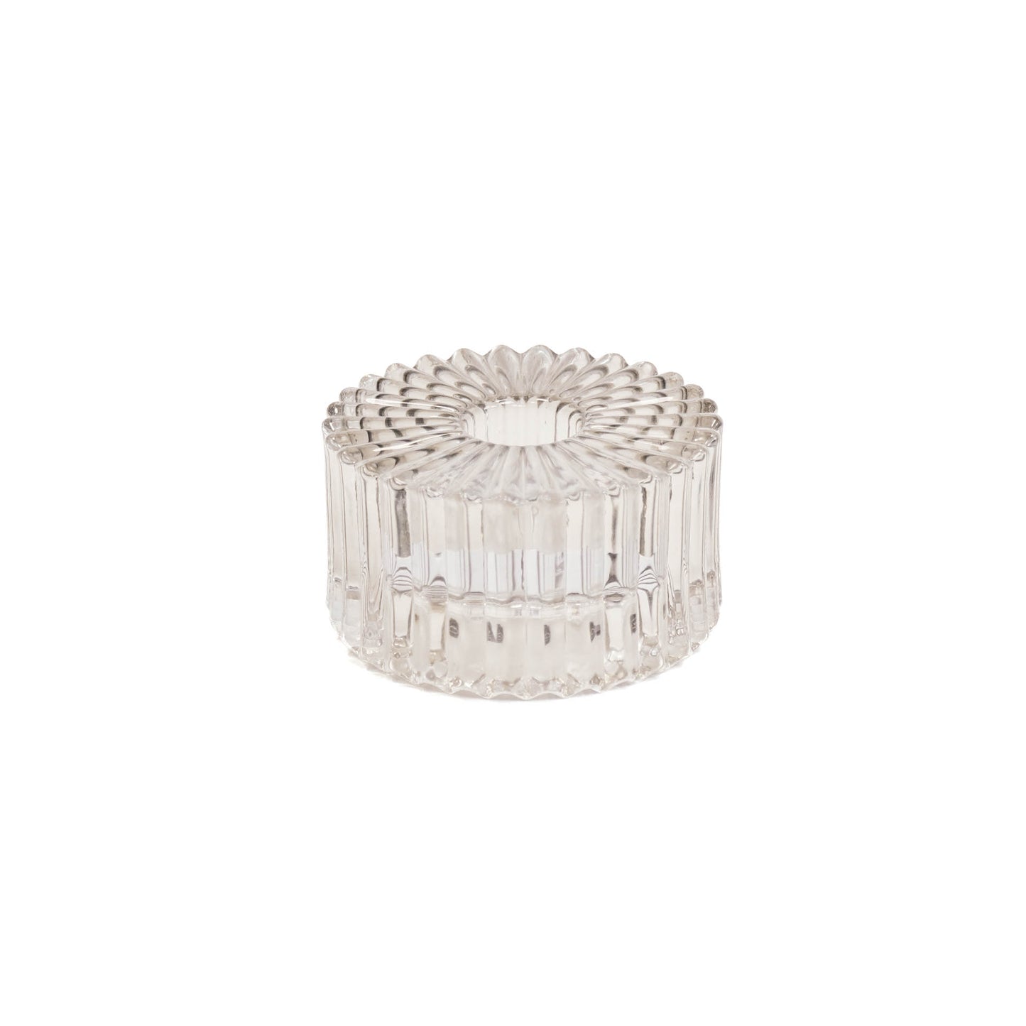 Candle/Tealightholder - Glass - Smokey - 8x4cm