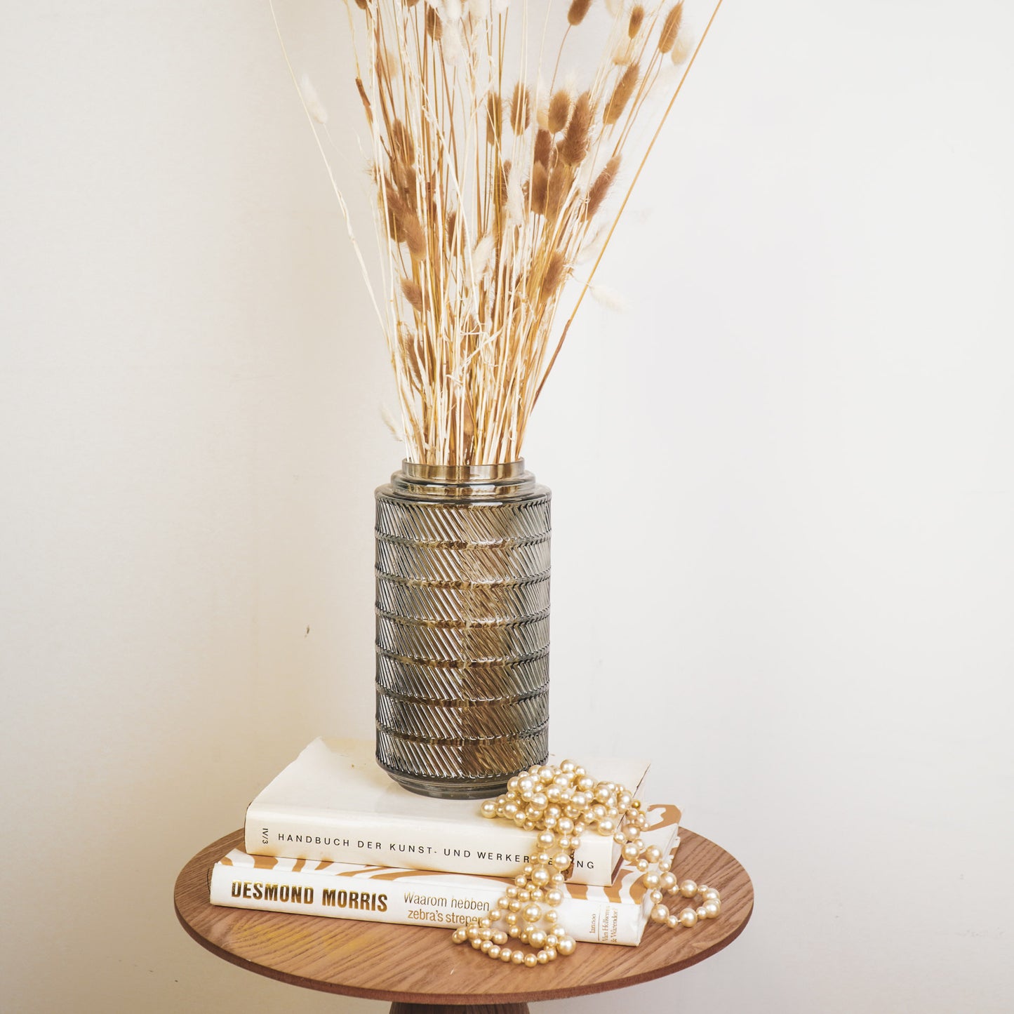 Vase - Pattern - Glass - Smokey - 12,5x23cm