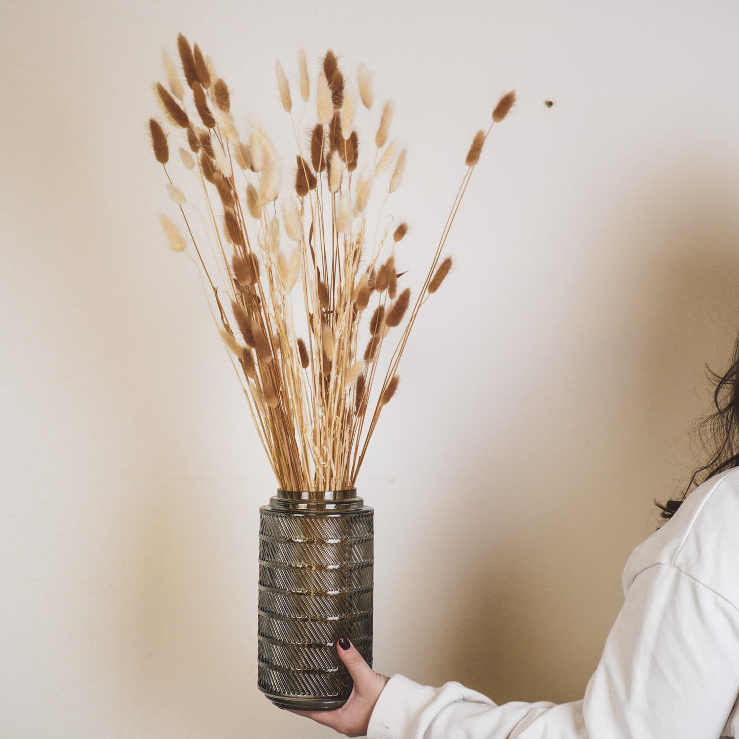 Vase - Pattern - Glass - Smokey - 12,5x23cm