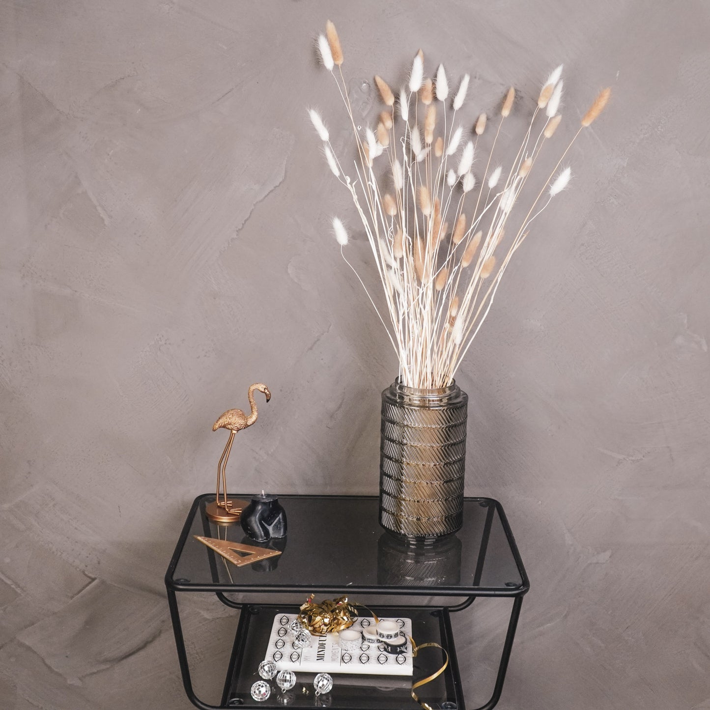 Vase - Pattern - Glass - Smokey - 12,5x23cm