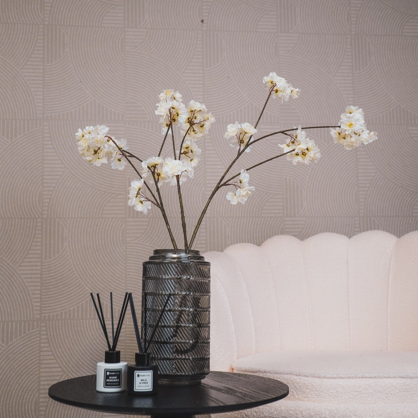 Vase - Pattern - Glass - Smokey - 12,5x23cm
