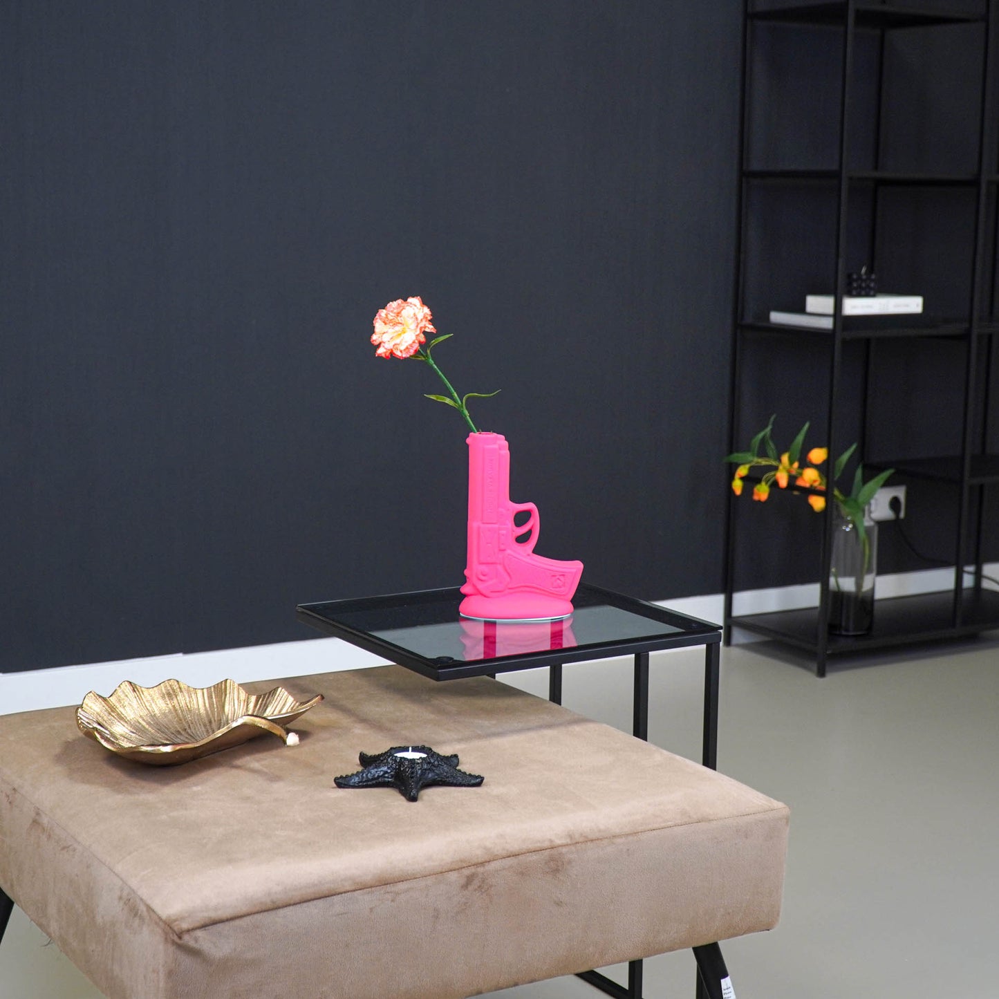 Vase - Gun - Ceramics - Neon Pink - 15x9x23cm