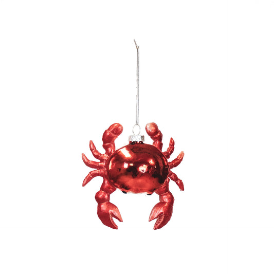 Xmas Hanger - Crab - Glass - Red - 9,5x3,5x10cm