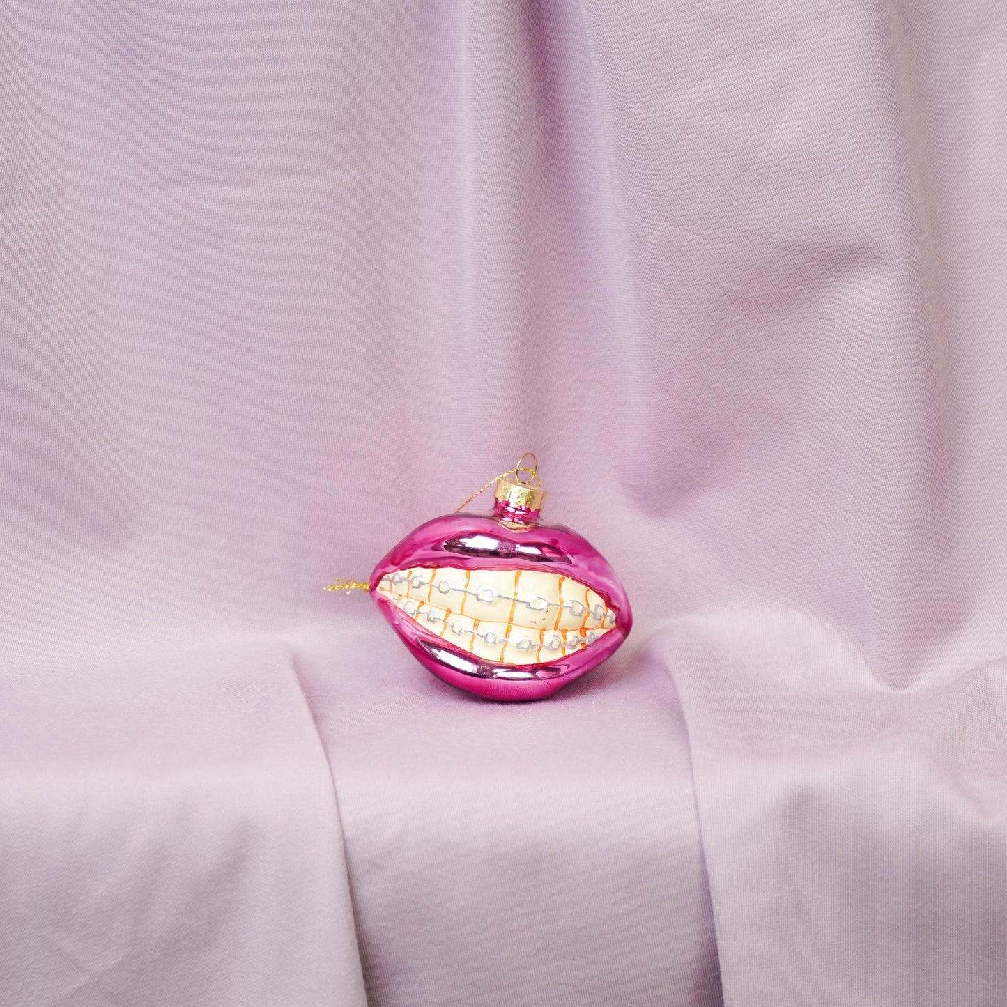 Ornament - Xmas Hanger - Braclet Lip - Glass - Pink - 9x6,5x6,5cm
