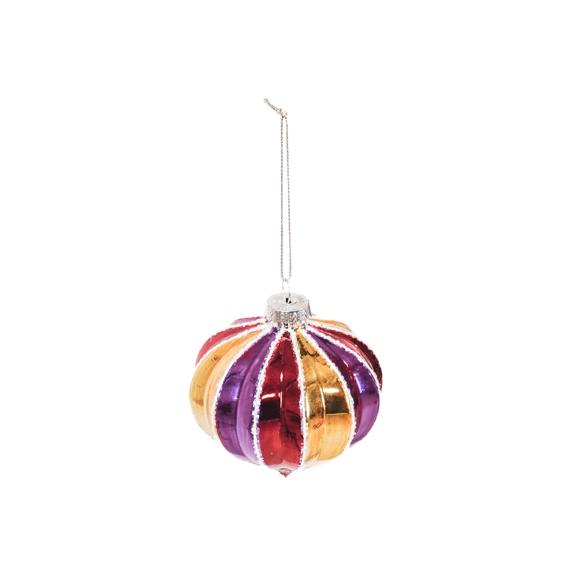 Ornament - Xmas Ball - Glass - Multi Colour - 8x8cm