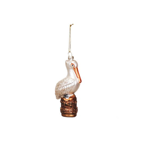 Xmas Hanger - Pelican - Glass - White - 6,5x4x12,5cm