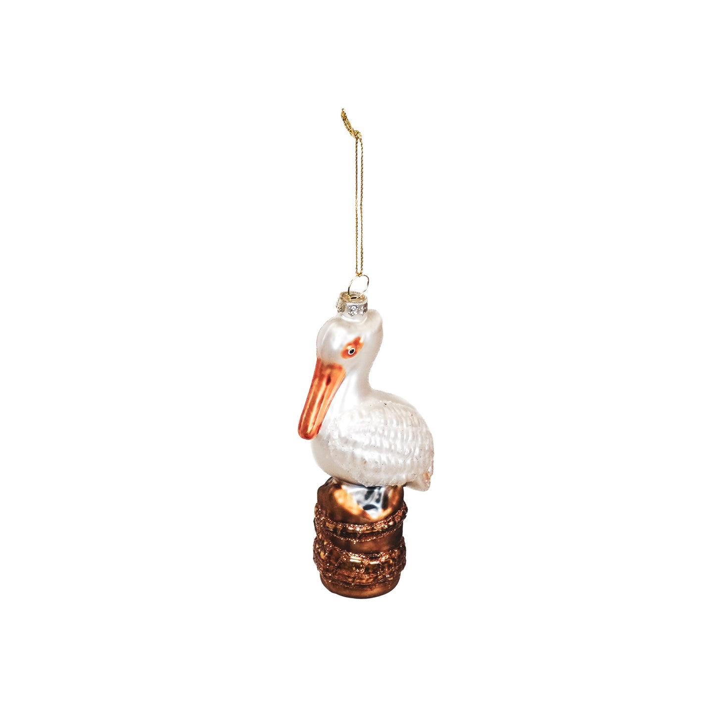 Xmas Hanger - Pelican - Glass - White - 6,5x4x12,5cm