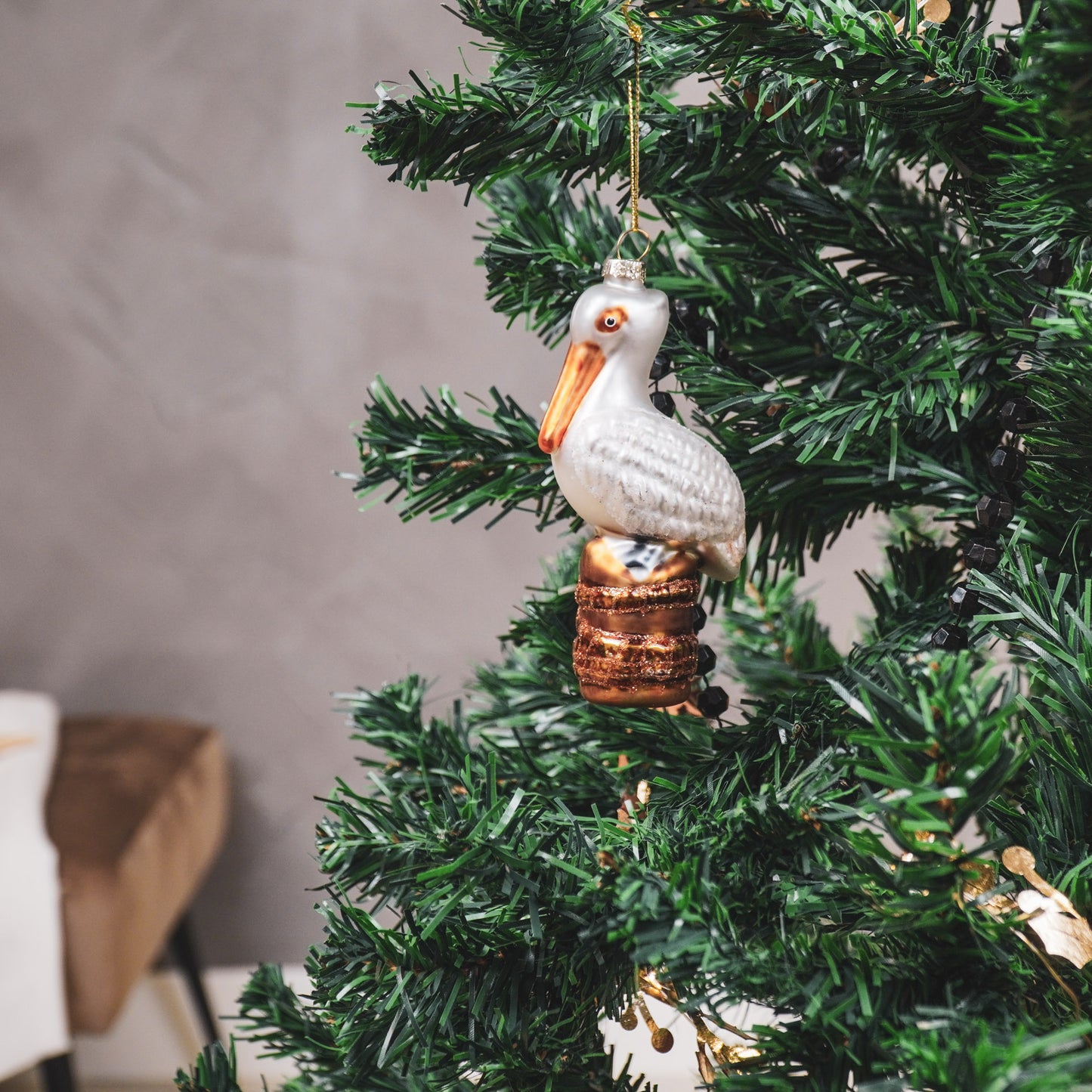 Xmas Hanger - Pelican - Glass - White - 6,5x4x12,5cm