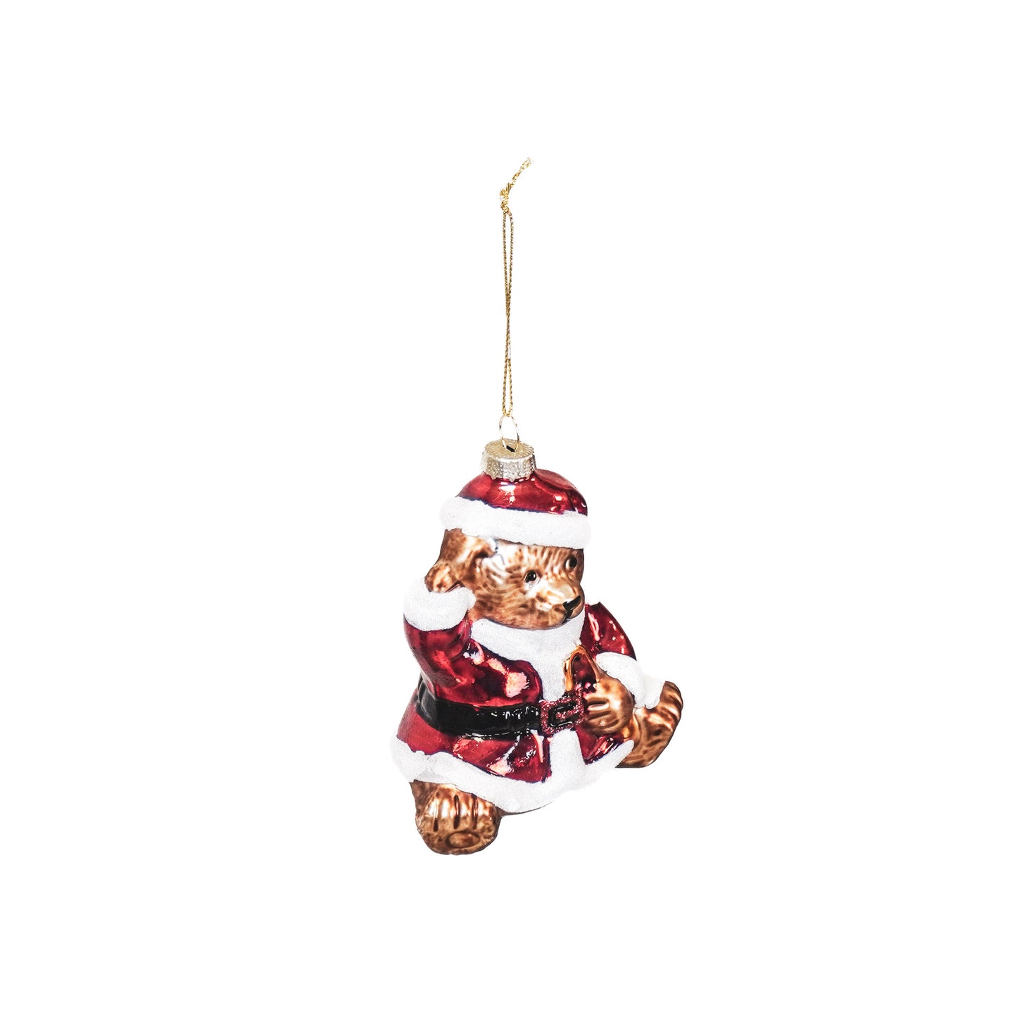 Xmas Hanger - Santa Bear - Glass - 9,5x6x10,5cm