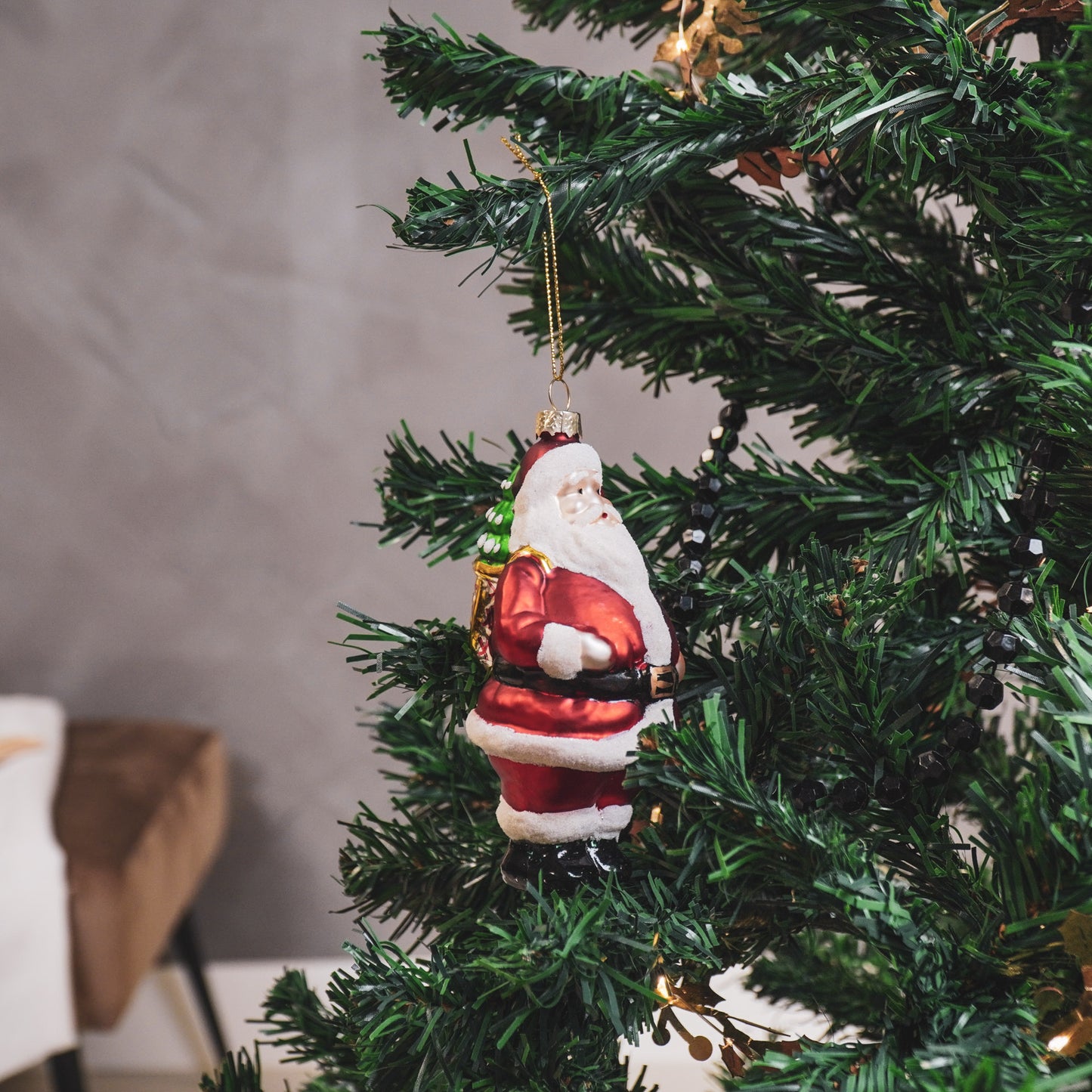 Xmas Hanger - Santa - Glass - 6,5x6,5x13cm