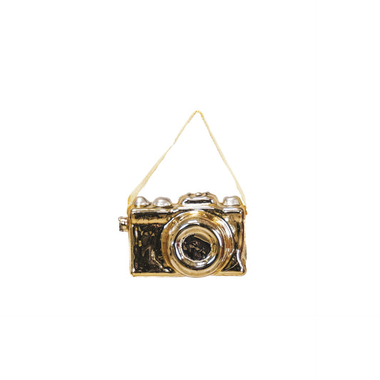 Xmas Hanger - Camera - Glass - Gold - 8x5x4cm