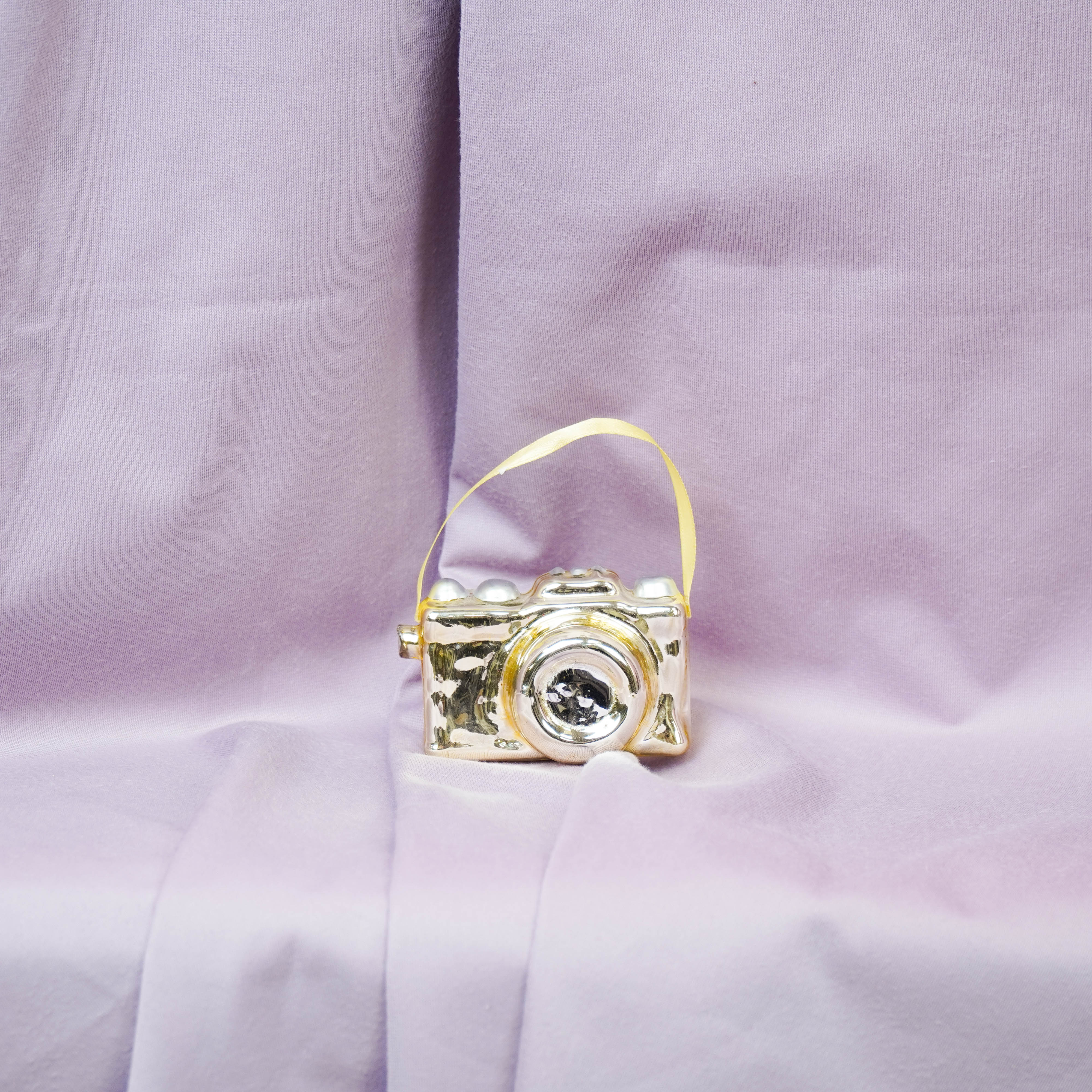 Xmas Hanger - Camera - Glass - Gold - 8x5x4cm