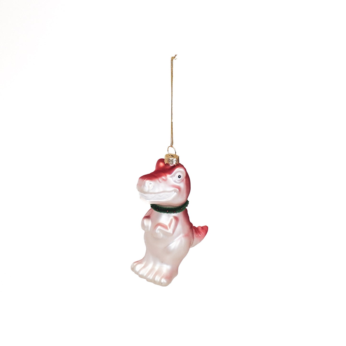 Xmas Hanger - Dino - Glass - Pink - 4,5x9,5x12,5cm