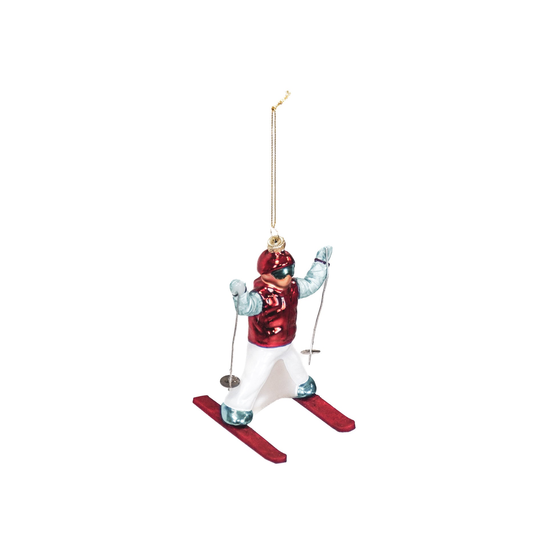 Xmas Hanger - Skier - Glass - 8x8x12cm