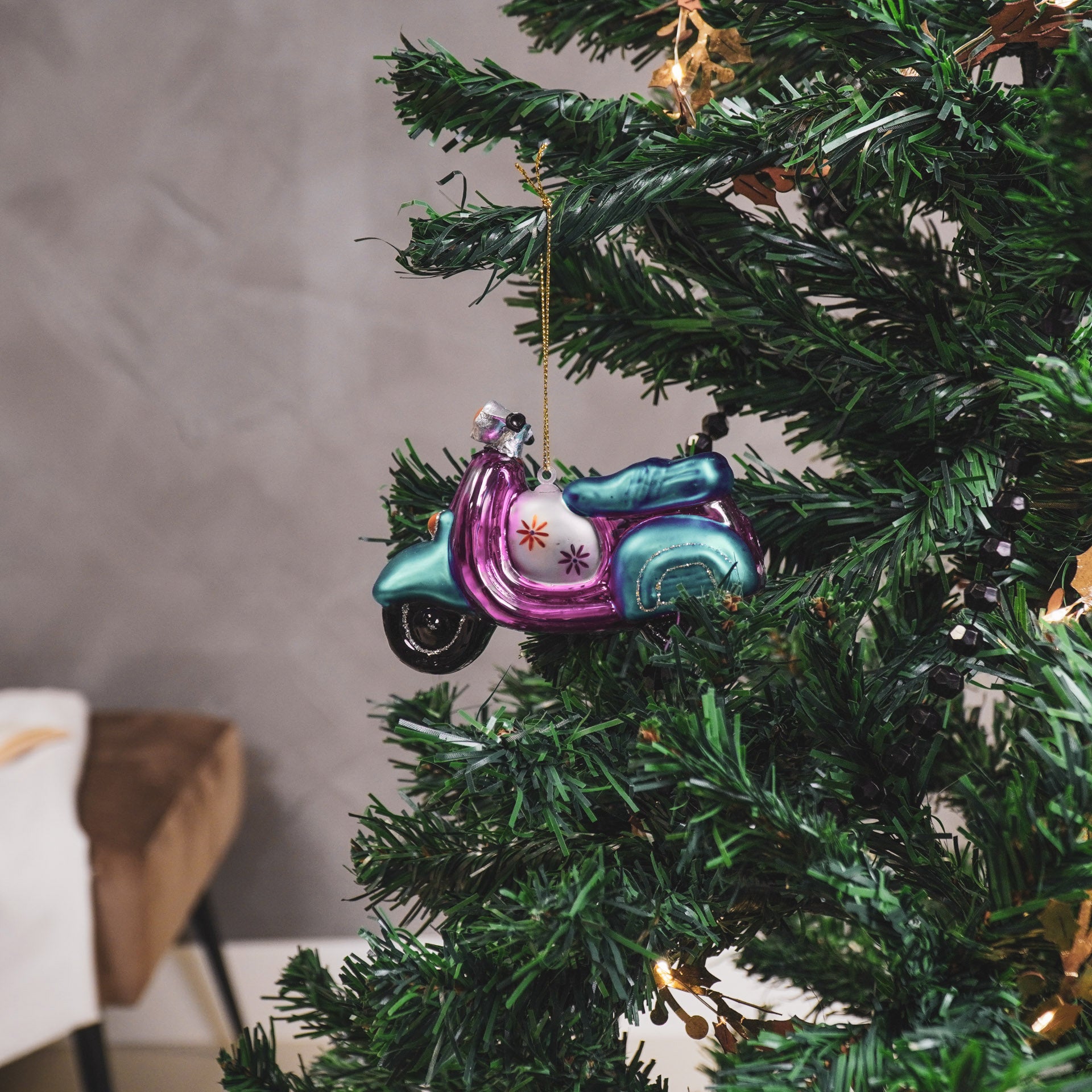 Xmas Hanger - Scooter - Glass - 11,5x5x8cm
