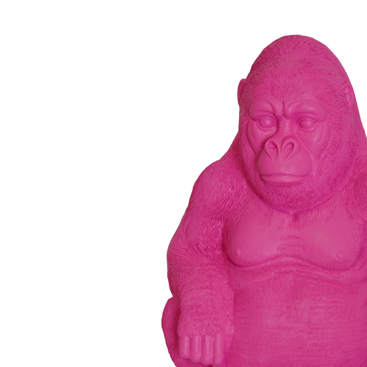 Ornament - Gorilla - Polyresin - Pink - 24x26x36,5cm