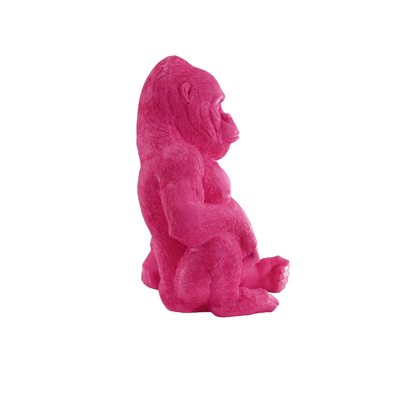 Ornament - Gorilla - Polyresin - Pink - 24x26x36,5cm