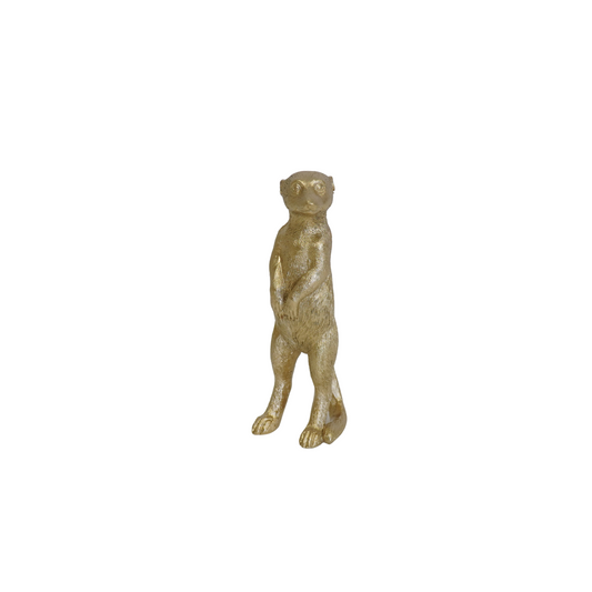 Ornament - Meerkat - Polyresin - Gold - 7,5x4x15cm