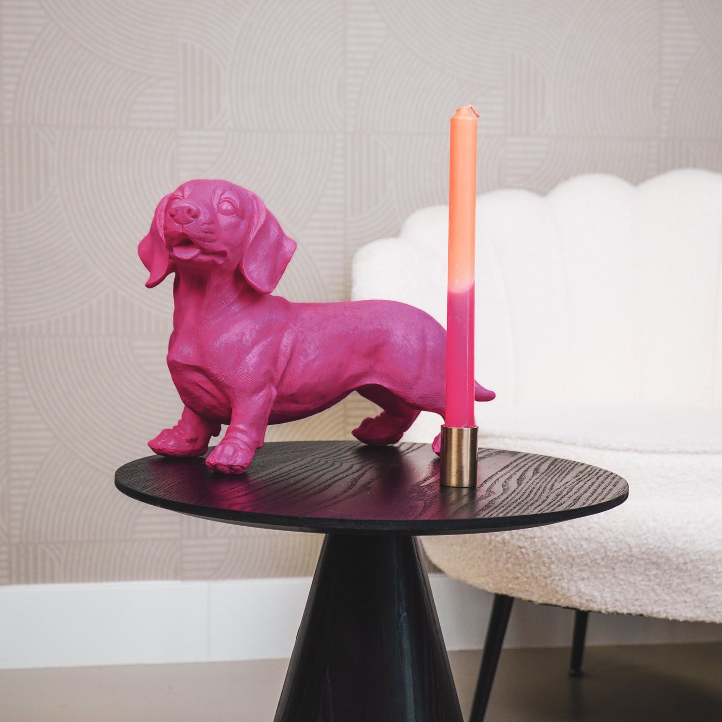 Ornament - Tackle Dog - Polyresin - Pink - 20x8x15cm