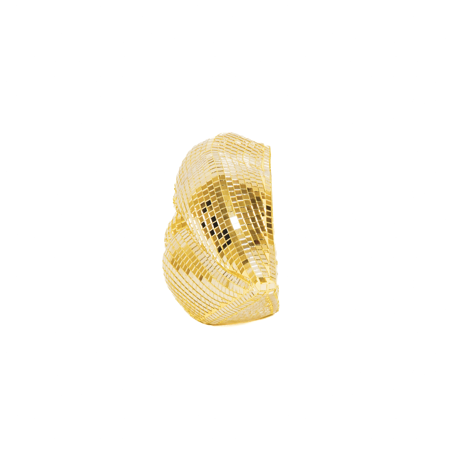 Ornament - Disco- Lips - Glass - Gold - 29x10x13,5cm