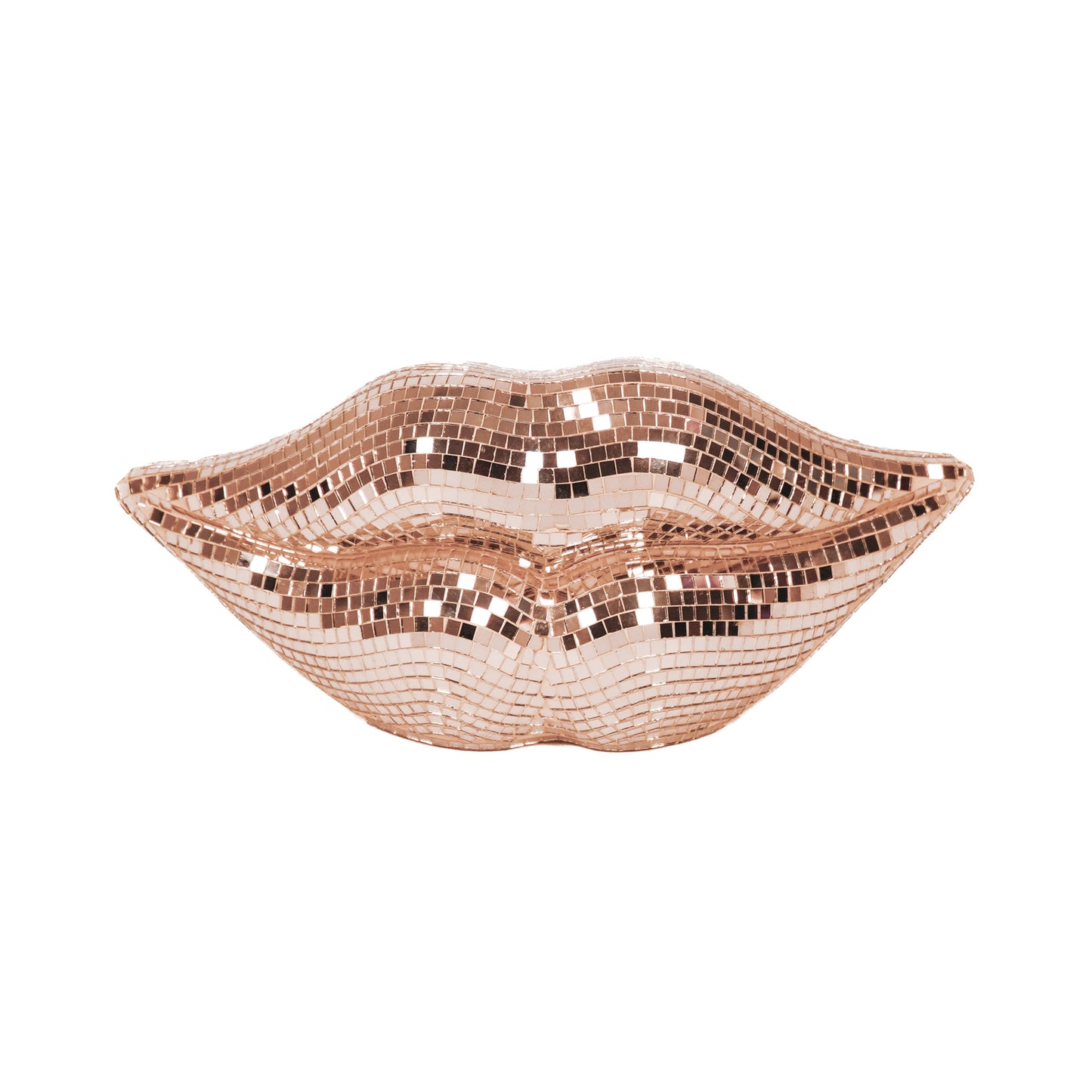 Ornament - Disco Lip - Glass - Rose Gold- 29x10x13,5cm
