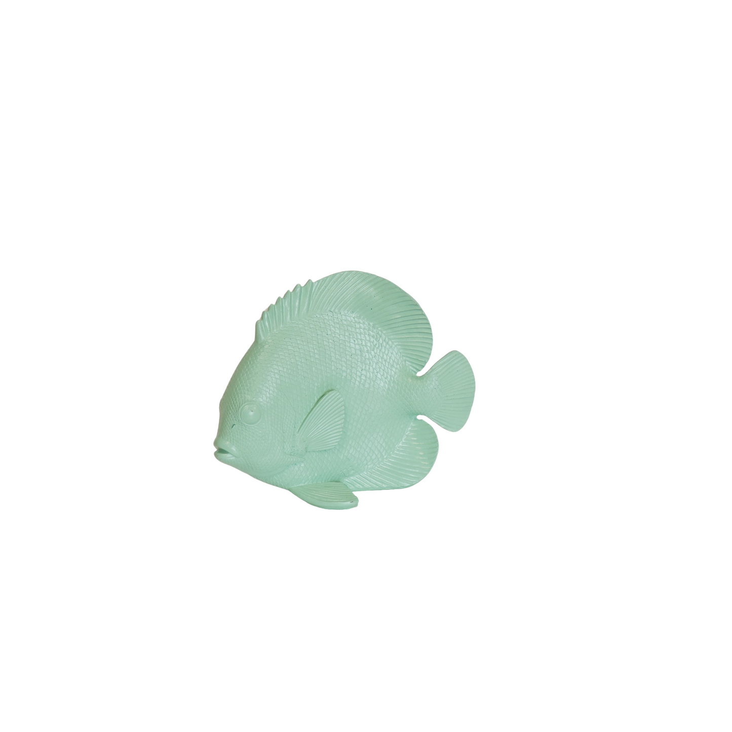 Ornament - Flat Fish - Polyresin- Mintgreen - 19,5x10,5x16cm